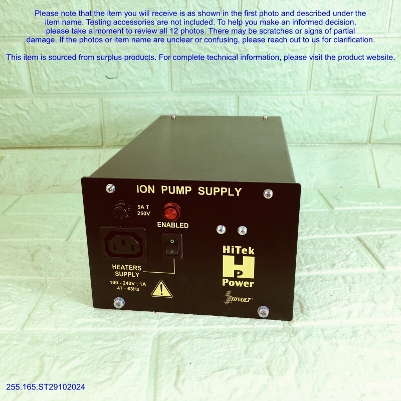 HiTek Power IP100/502/07 A1025900, ION PUMP SUPPLY as photos, SN:9577, FedExDHL