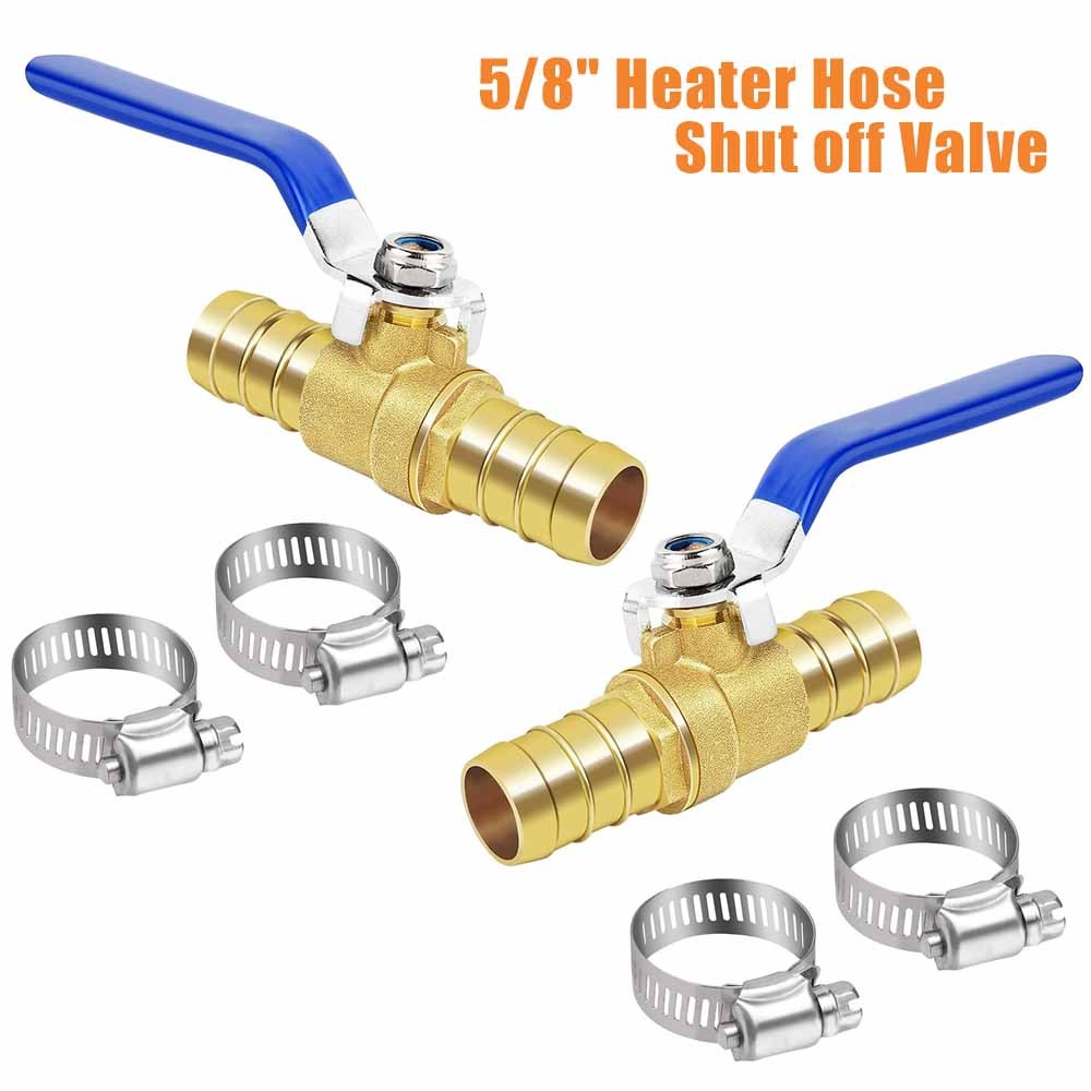 2Sets 5/8″ Brass Hose Barb Ball Valve Heater Shut Off Valve for Water Oil Gas