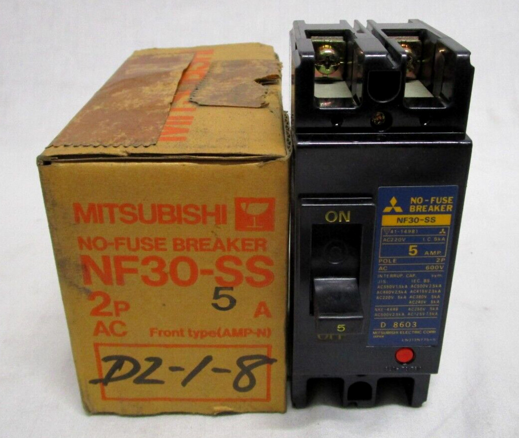 NEW MITSUBISHI NF30-SS-2P-5A NO-FUSE CIRCUIT BREAKER