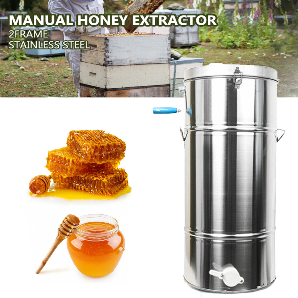 Stainless Steel 2 Frame Manual Honey Extractor for Beekeeping