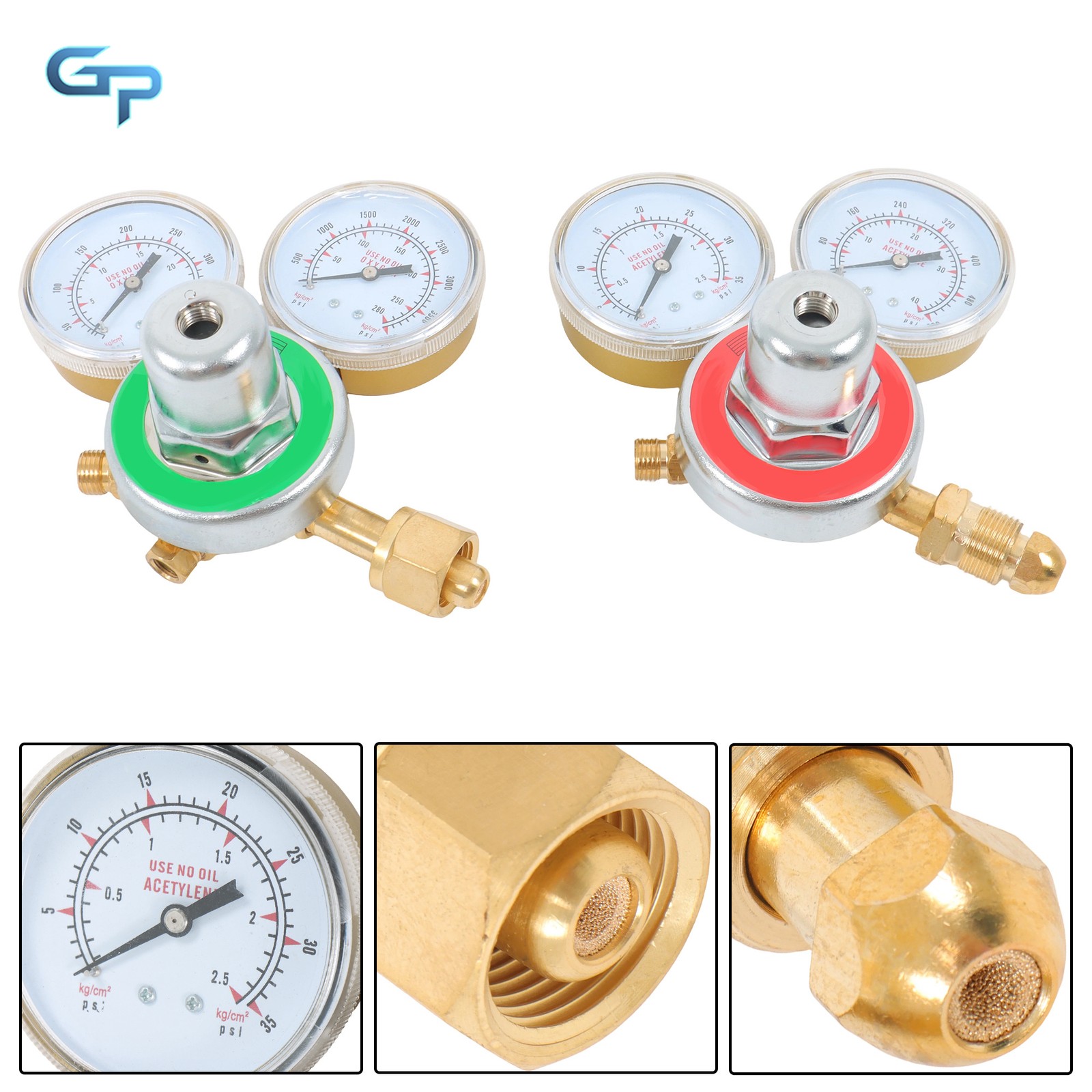Solid Brass OXYGEN ACETYLENE Regulators 4 Welding Fit Gas Torch Cutting