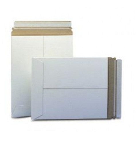 10 Pack – 17×21″ Rigid MAILER ENVELOPE STAY FLATS PLUS WHITE Peel & Seal