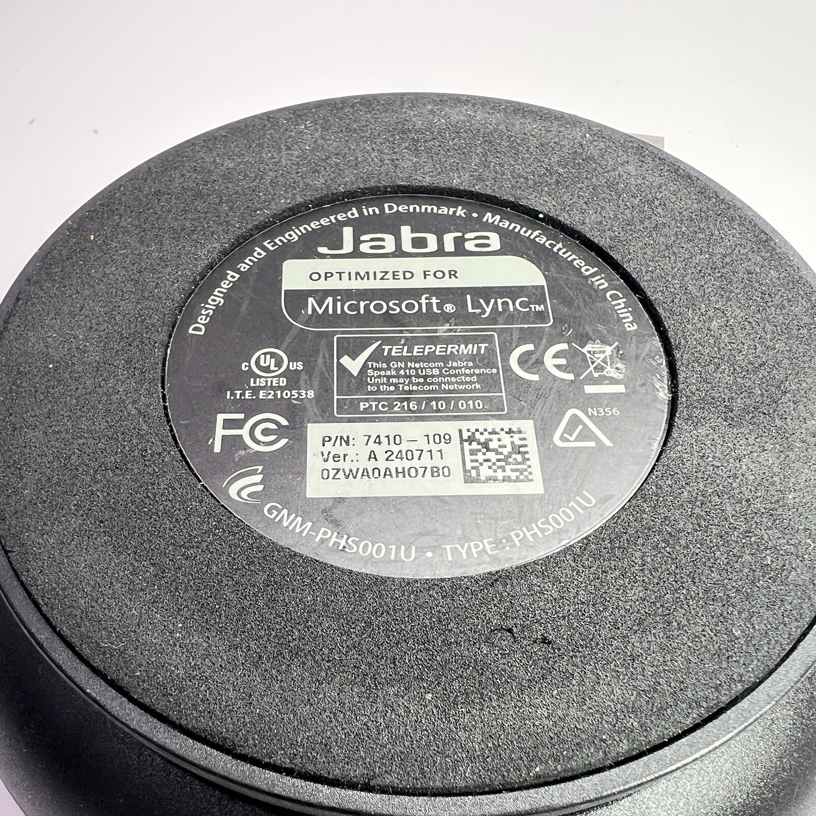 Jabra Speak 410 GNM-PHS001U Portable USB Conference Speakerphone 7410-109 Lync