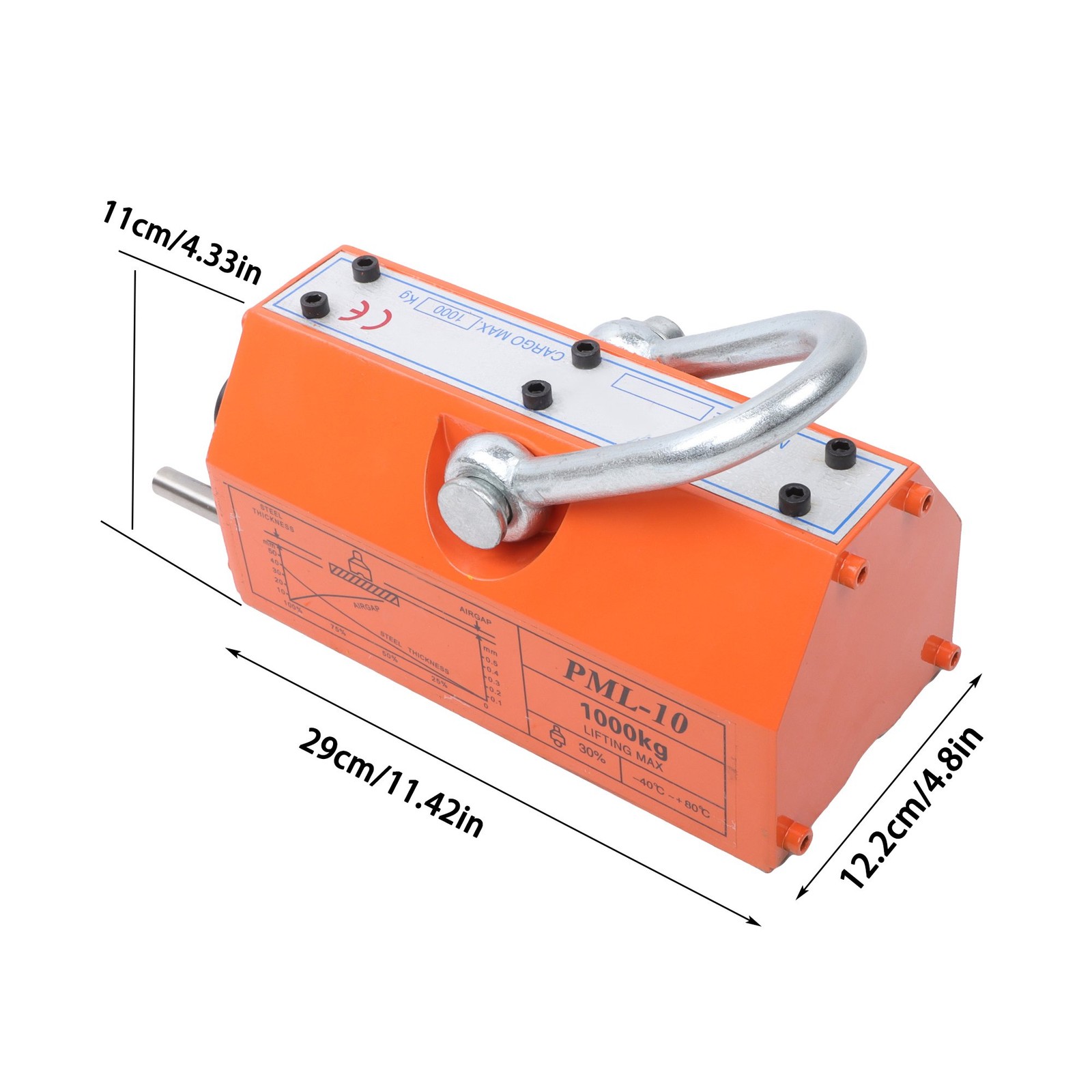 2200Lbs/1000kg Neodymium Hoist Magnetic Lifter Lifting Magnet 2 Safety Factor