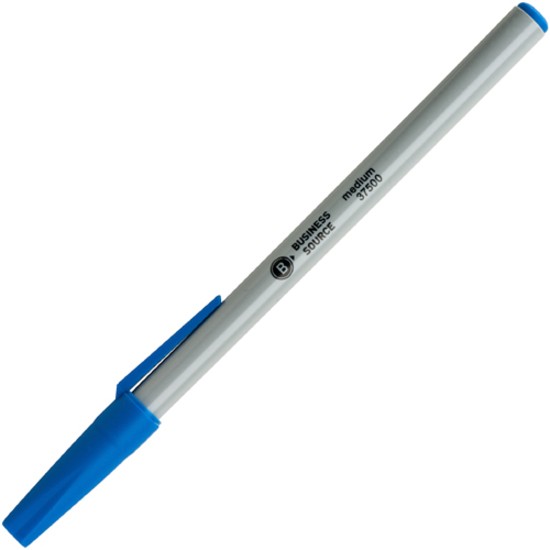 Business Source BSN37532 Ballpoint Stick Pens Blue Ink 60/Box