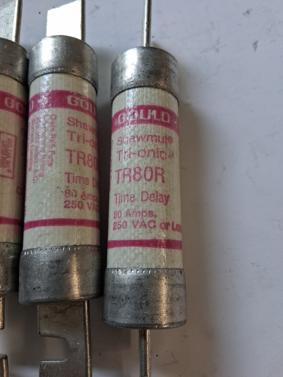 Lot Of 3 Ferraz Shawmut TR80R Time Delay 80 250V AC Fuse