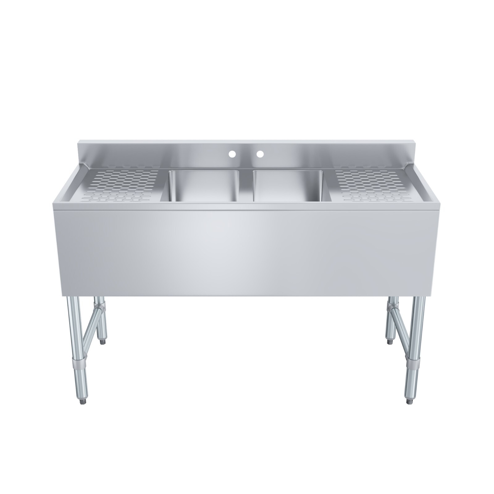 48 in. x 19 in. Two Compartment Underbar Sink with Two Drainboards