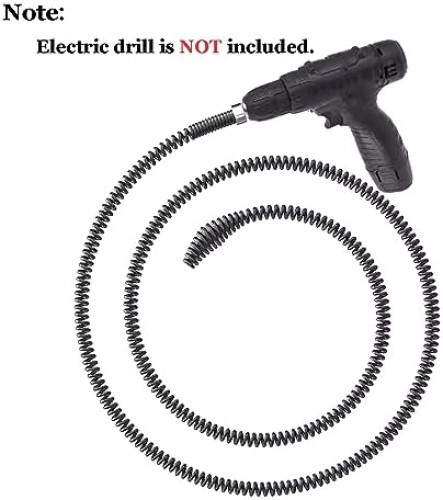 Drill Snake for Plumbing 6.5Ft Drain Snake Cable with Drill Connector Flexible A