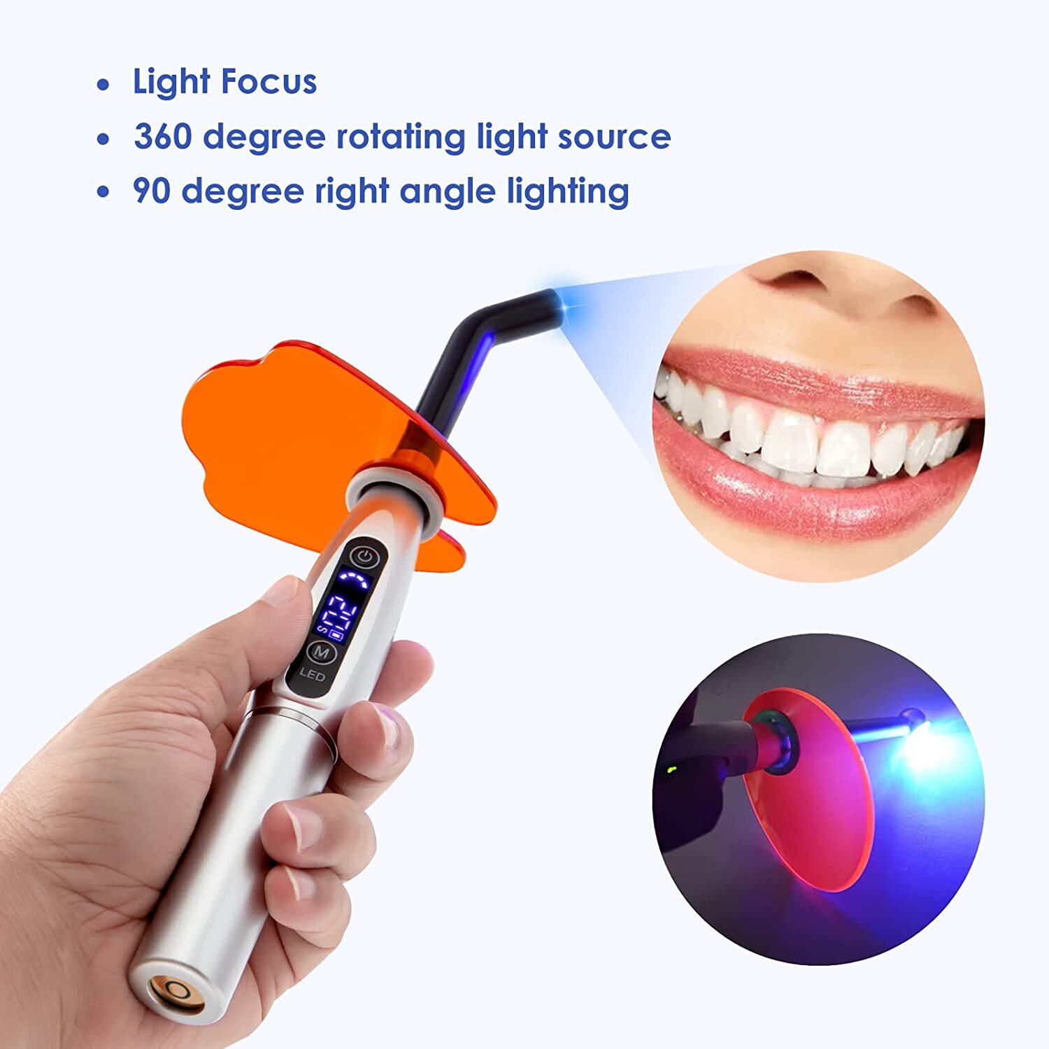 Dental Wireless Cordless LED Curing Light Lamp 2000mw Resin Cure Machine 5W