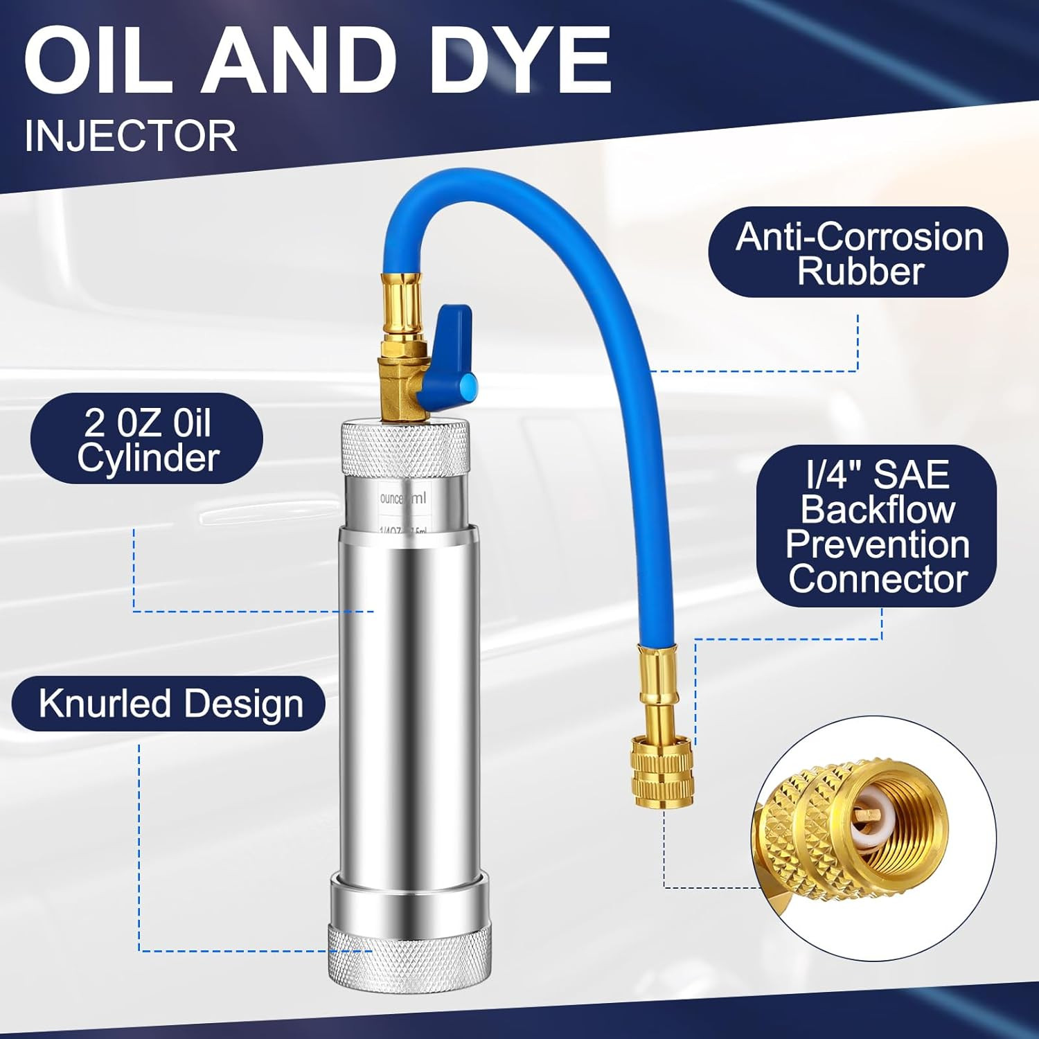 AC Leak Detector Kit, R1234Yf R134A R410A AC Oil UV Dye Injector Kit Refrigerant