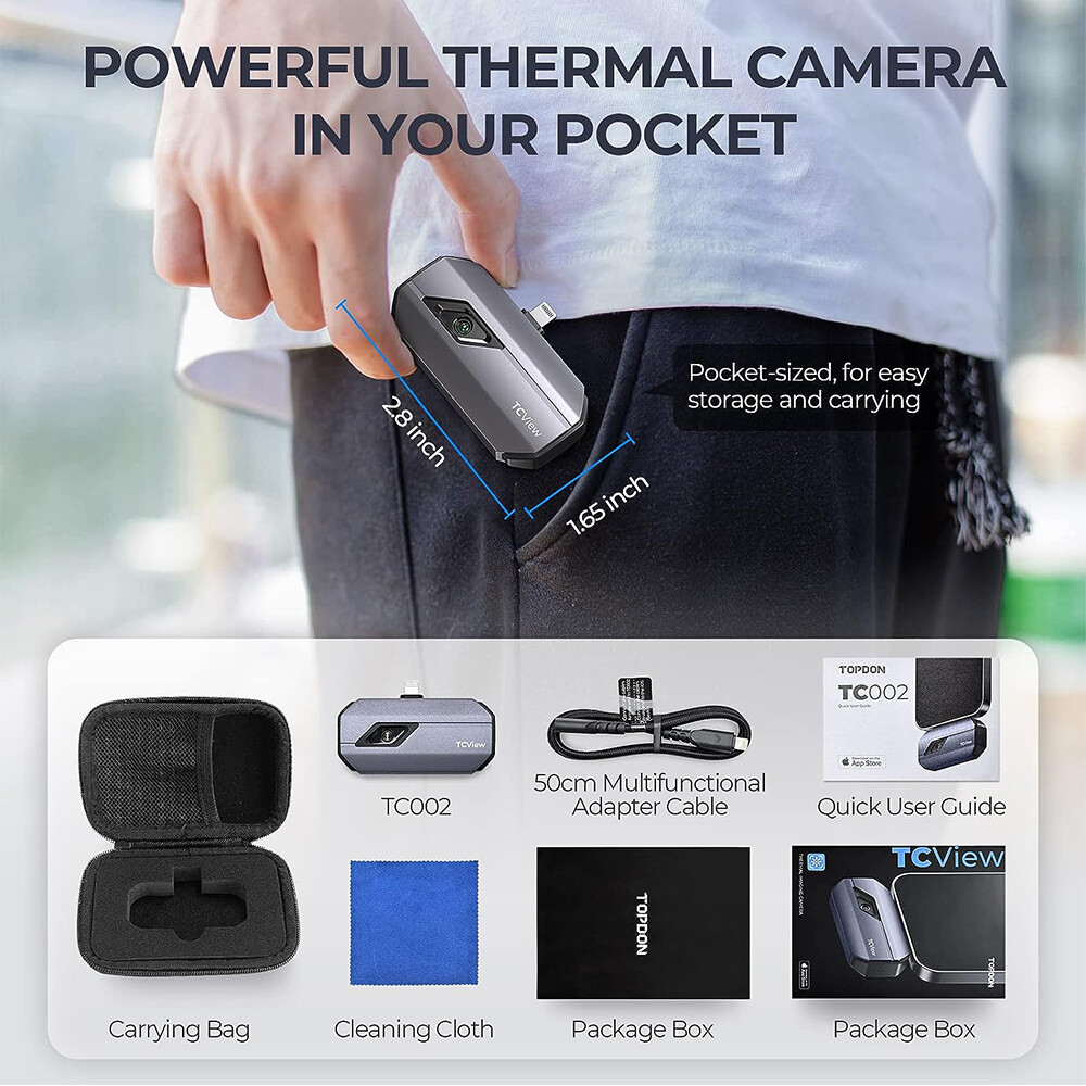 Thermal Imaging Camera Topdon TC002 IR Infrared Thermal imager 256×192 for IOS