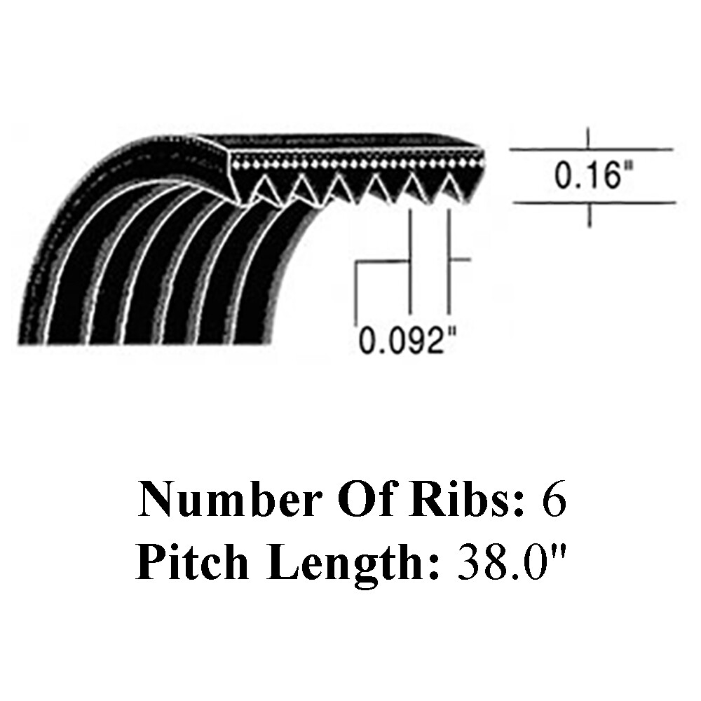 380-J-6 Metric V-Belt 380J6 J-Poly Micro V Belt