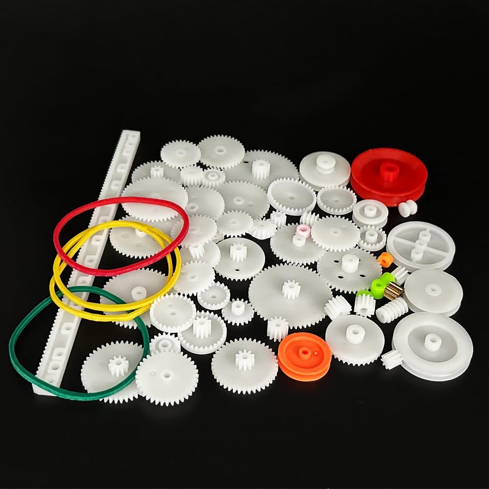 60PCS Small Gear Kit Plastic Gears Belt Pulley Single Spindle Gear…
