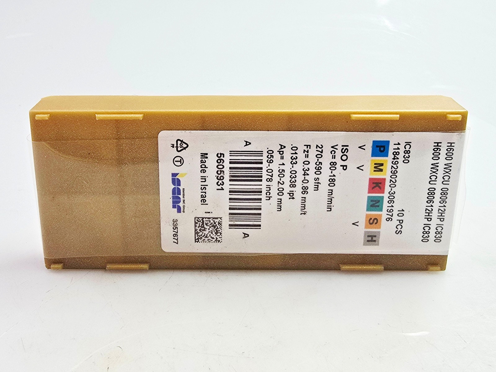 Iscar H600 WXCU 080612HP IC830 Carbide Milling Inserts (Box of 10)