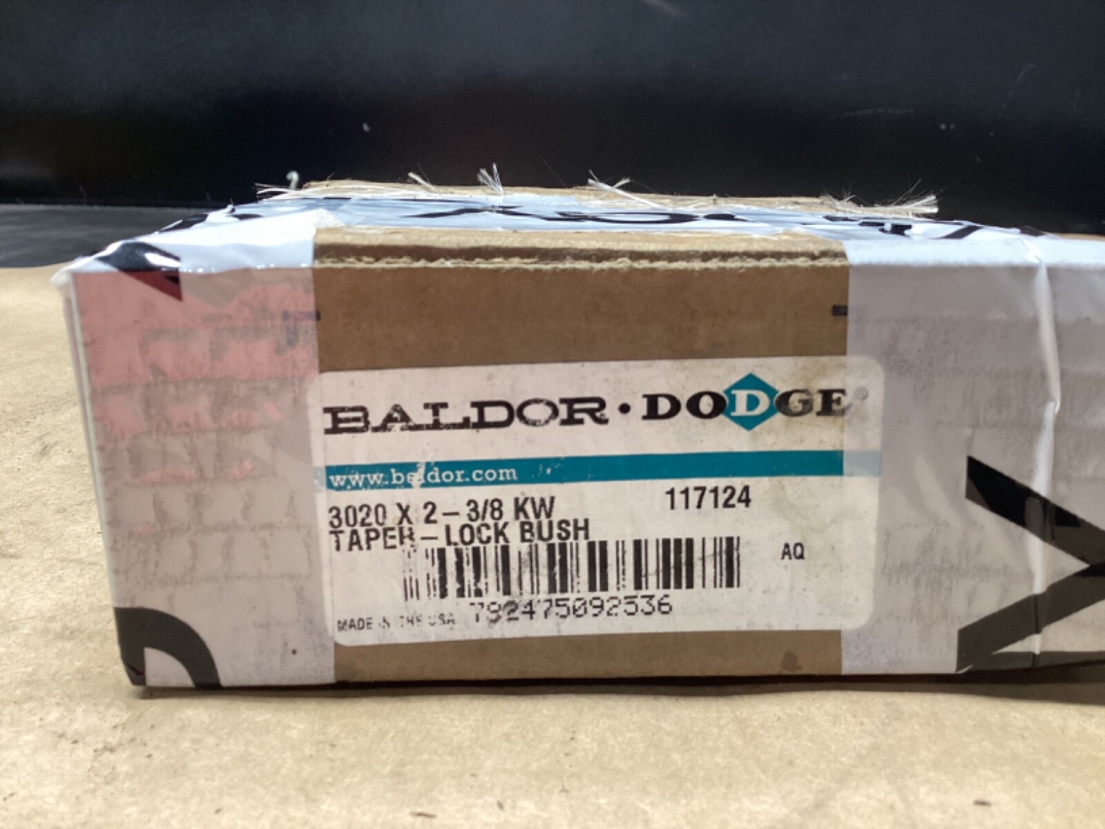 Dodge Baldor 117124 Taper Lock Bushing 3020 X 2-3/8 KW 2-3/8 Inches #108F50FML