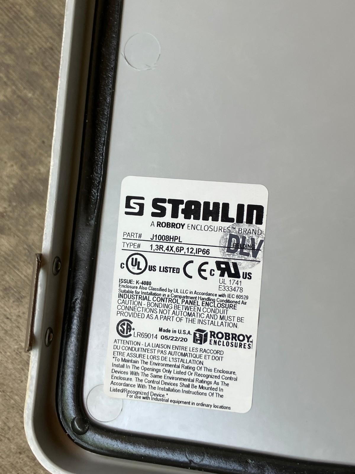 Stahlin J1008HPL Electrical Control Panel Enclosure Box 10 X 8 X 4″