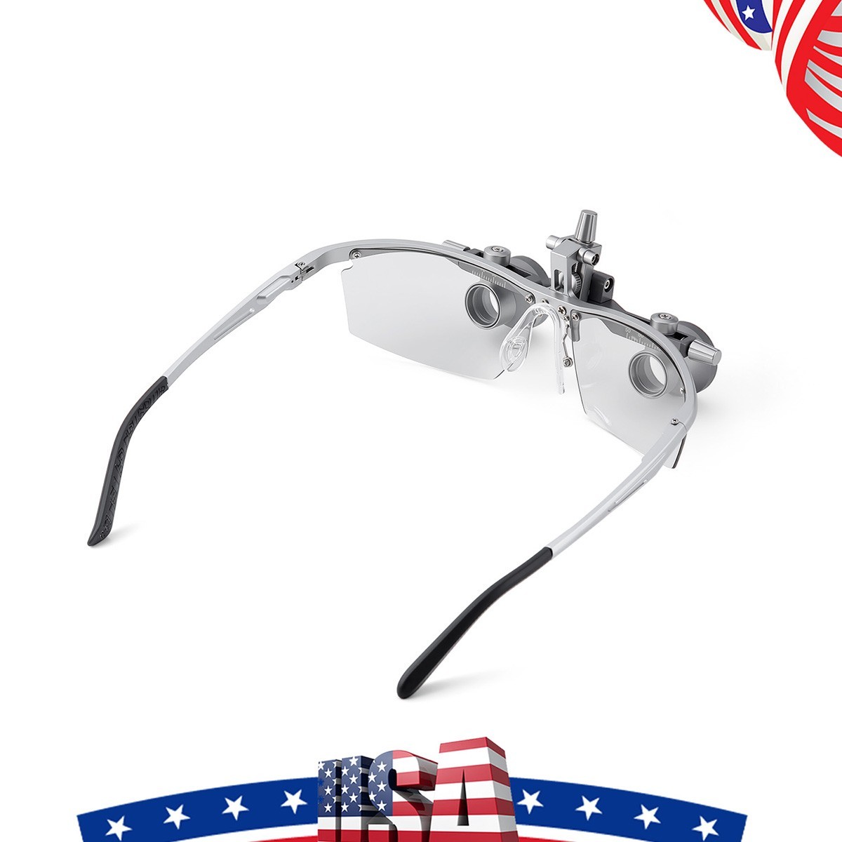 Dental Surgical 5W Medical 2.5X Ergo Binocular Loupes Flip-Up Glass Adjustable