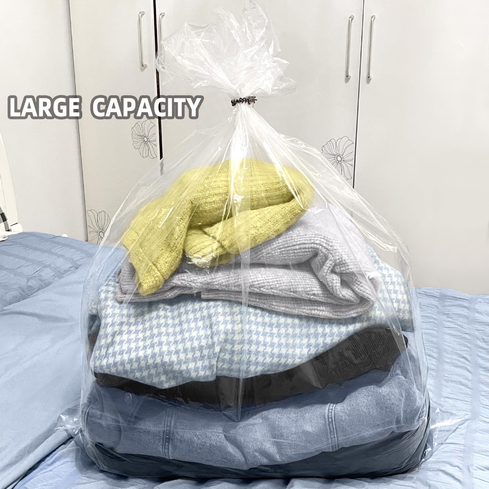32×42 Inches Large Clear Plastic Storage Bags,Big Gaint Jumbo Huge Plastic St…