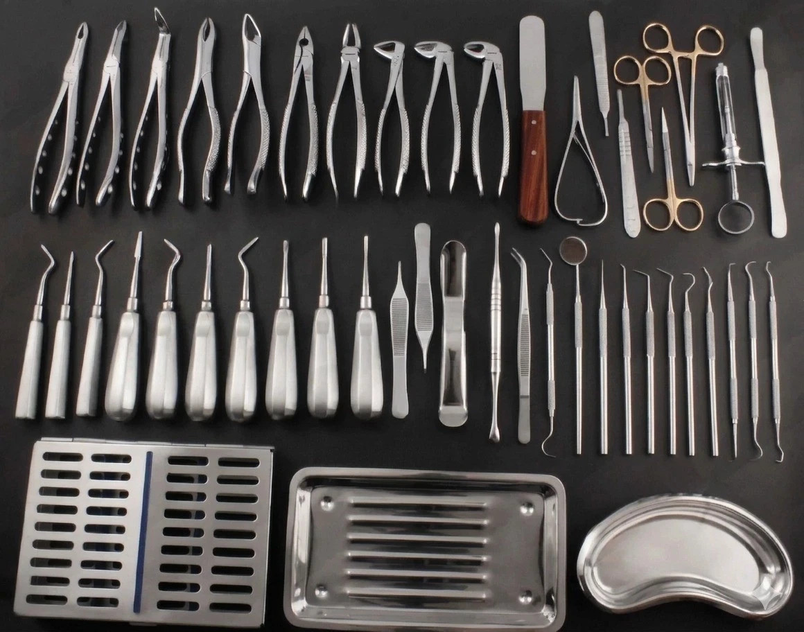 Oral Dental Surgery Extracting Elevators Forceps Instrument Kit 48Pcs Set