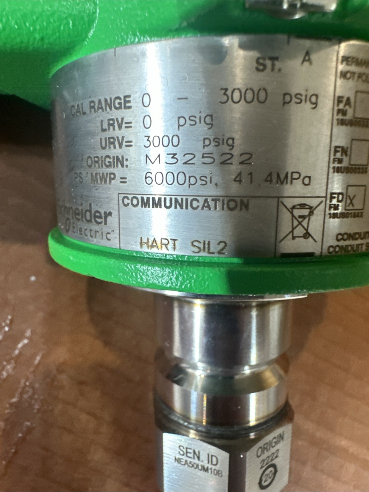 SCHNEIDER FOXBORO IGP05S-T52F1FD-L1 0-3,000 PSI 4-20mA HART
