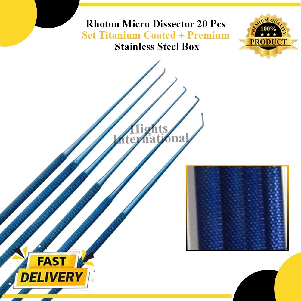 Rothon Micro Dissector blue Coated set of 20 pieces high quality instruments