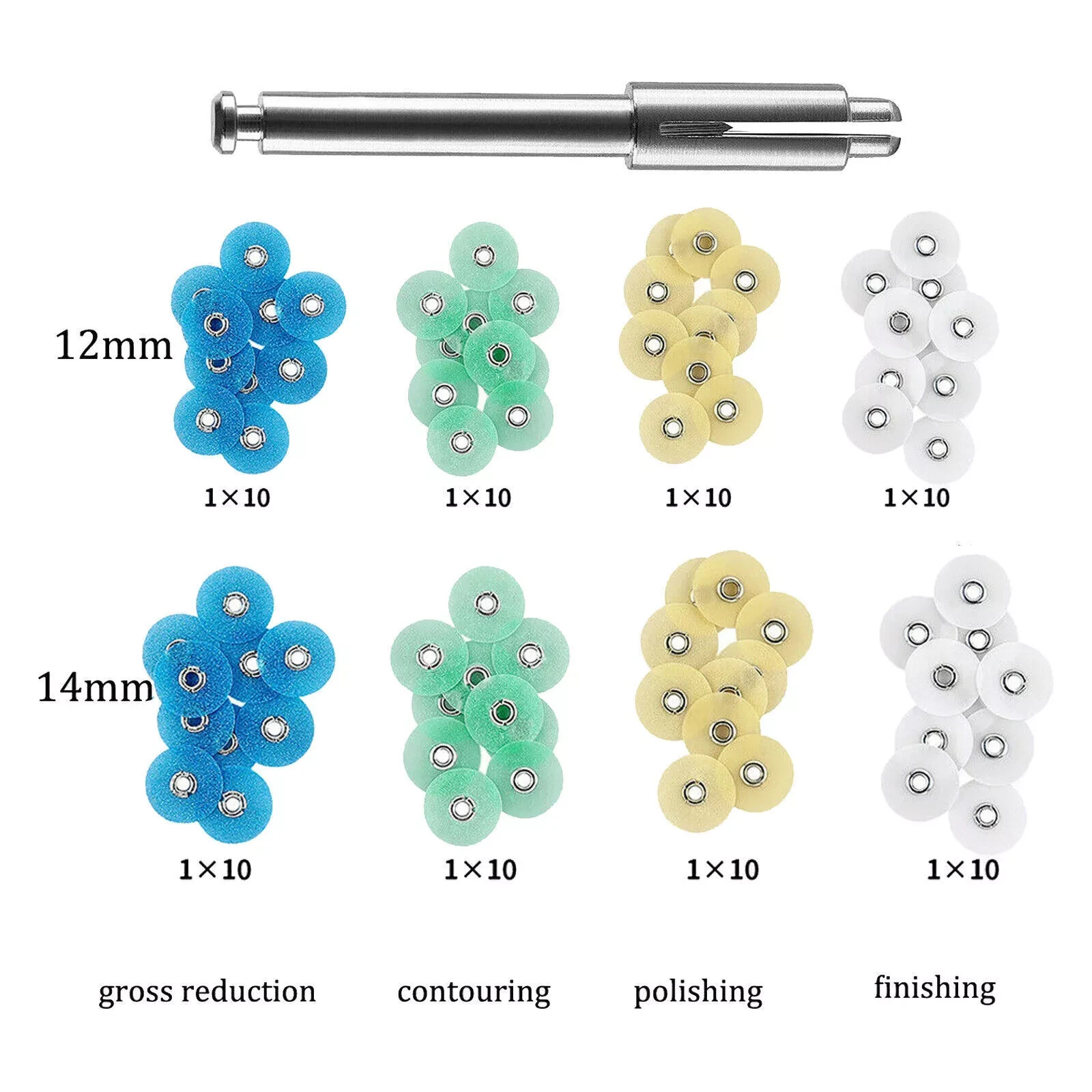 80 Pcs/Kit Dental TOR VM Finishing and Polishing Kit Discs Mandrel No 1.075