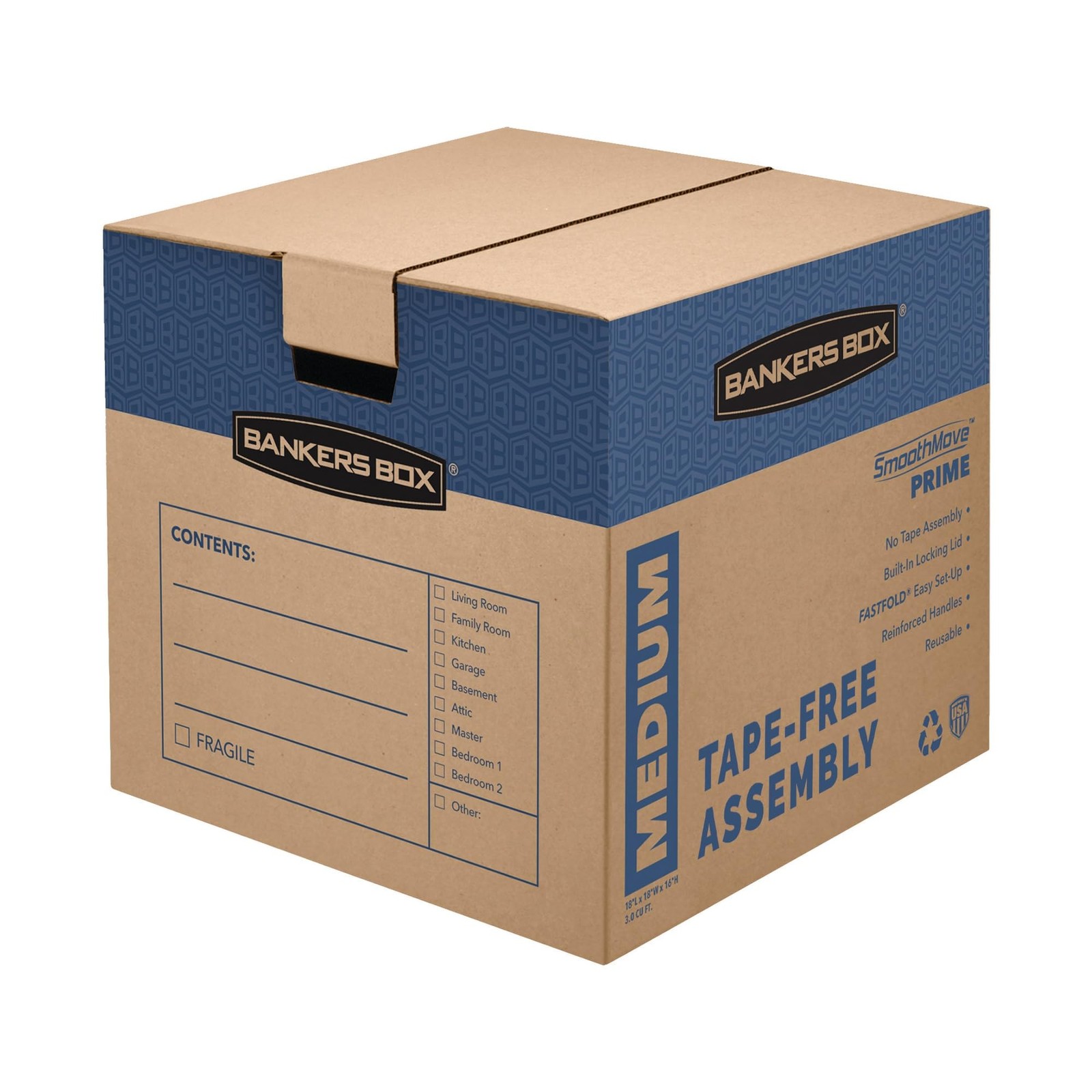BANKERS BOX MEDIUM PRIME MOVING BOX 8 PACK REINFORCED HANDLES CRC-00628 – BROWN