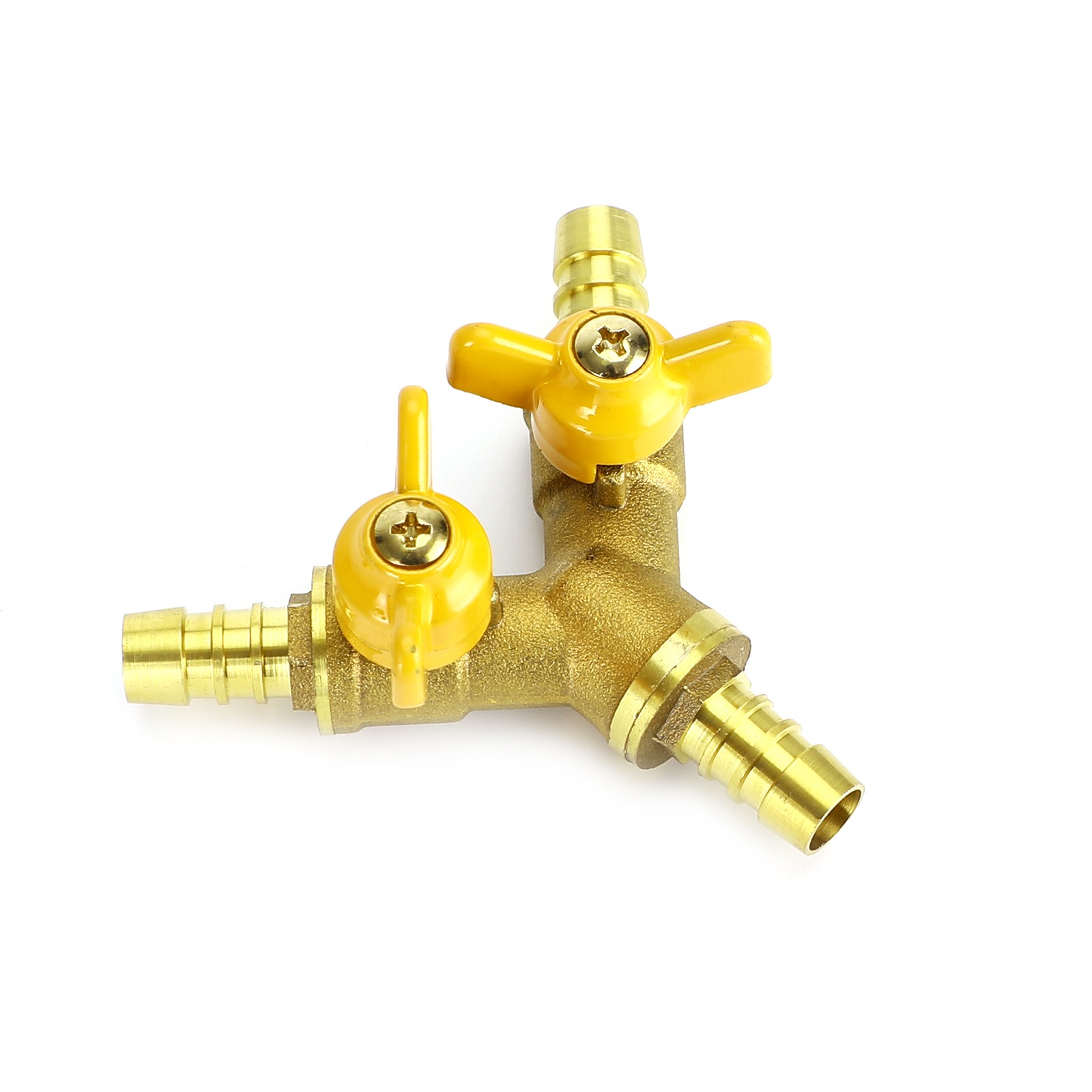 3/8″ Hose Barb Ball Valve Y Shaped 3 Way Connector Barb Brass Fitting OD 11mm US