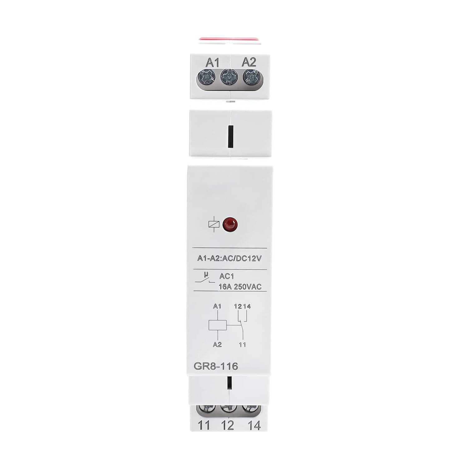 Intermediate Relay Auxiliary Relay 1SPDT RELAYS 16A Din Rail GR8-116 AC/DC12V