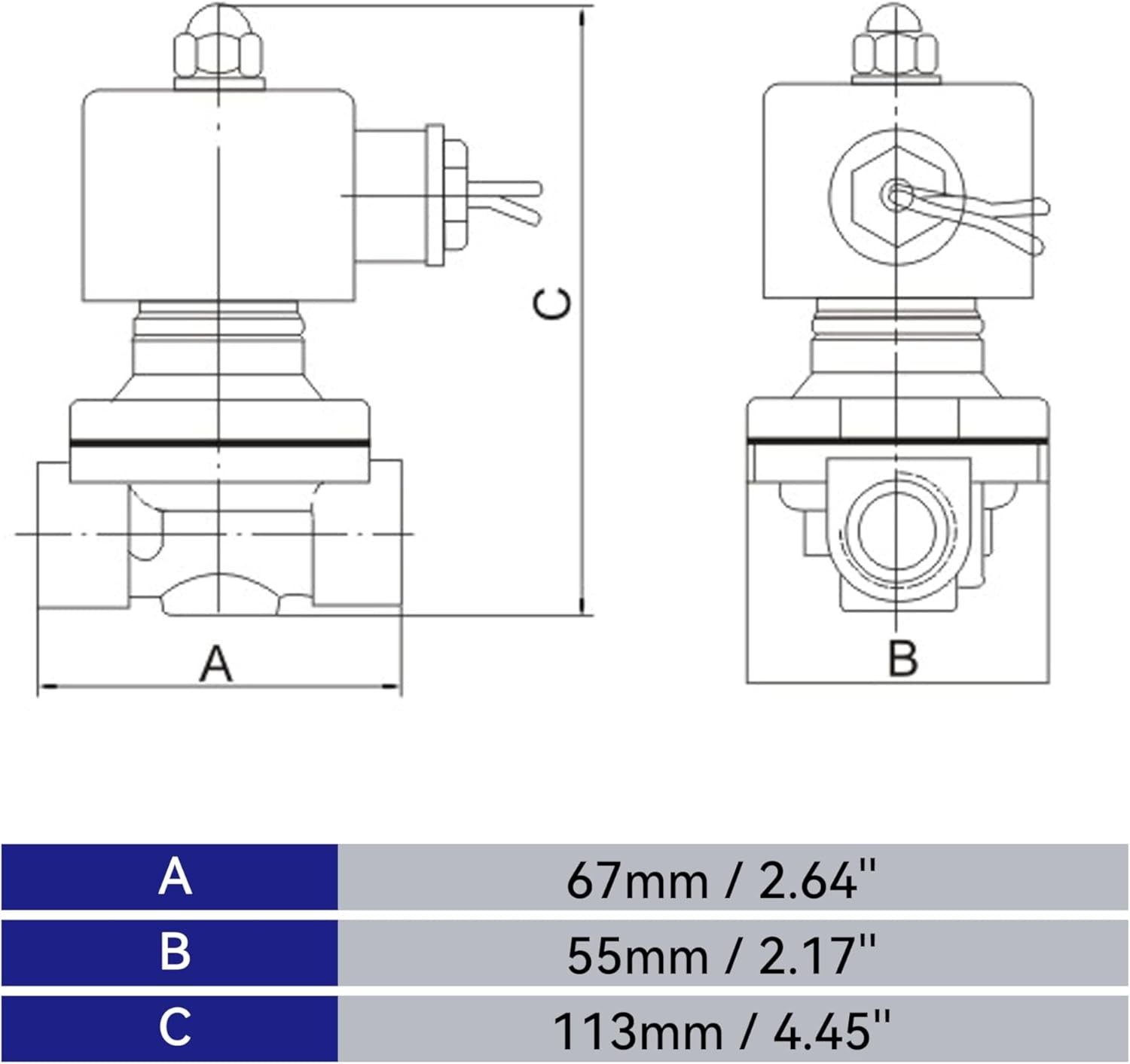 HFS(R) 110V Ac 3/4″ Electric Solenoid Valve Water Air Gas, Fuels N/C – Brass