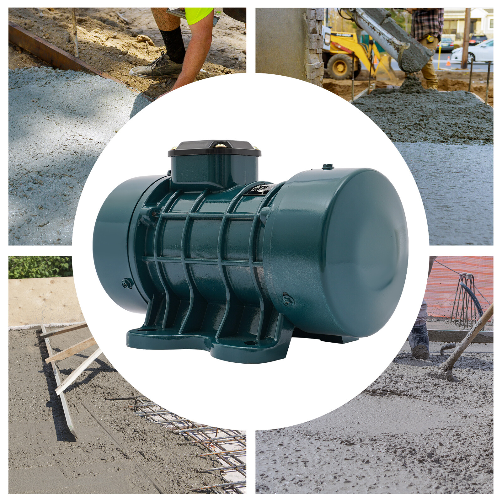 High-Performance Dark Green Concrete Vibration Motor – 250W Aluminum Design