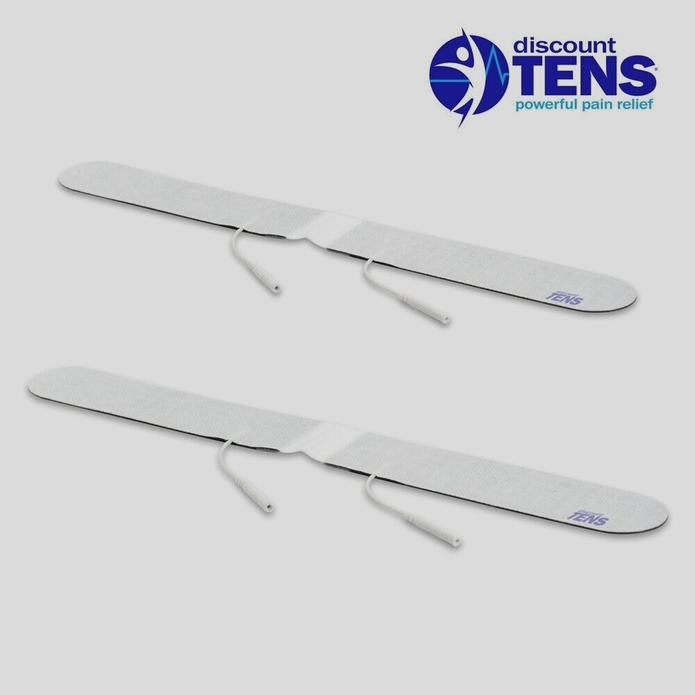 Discount TENS Electrodes, 2 Premium Quality Wired 13″x1.5″-2MM PIN Lumbar Strip