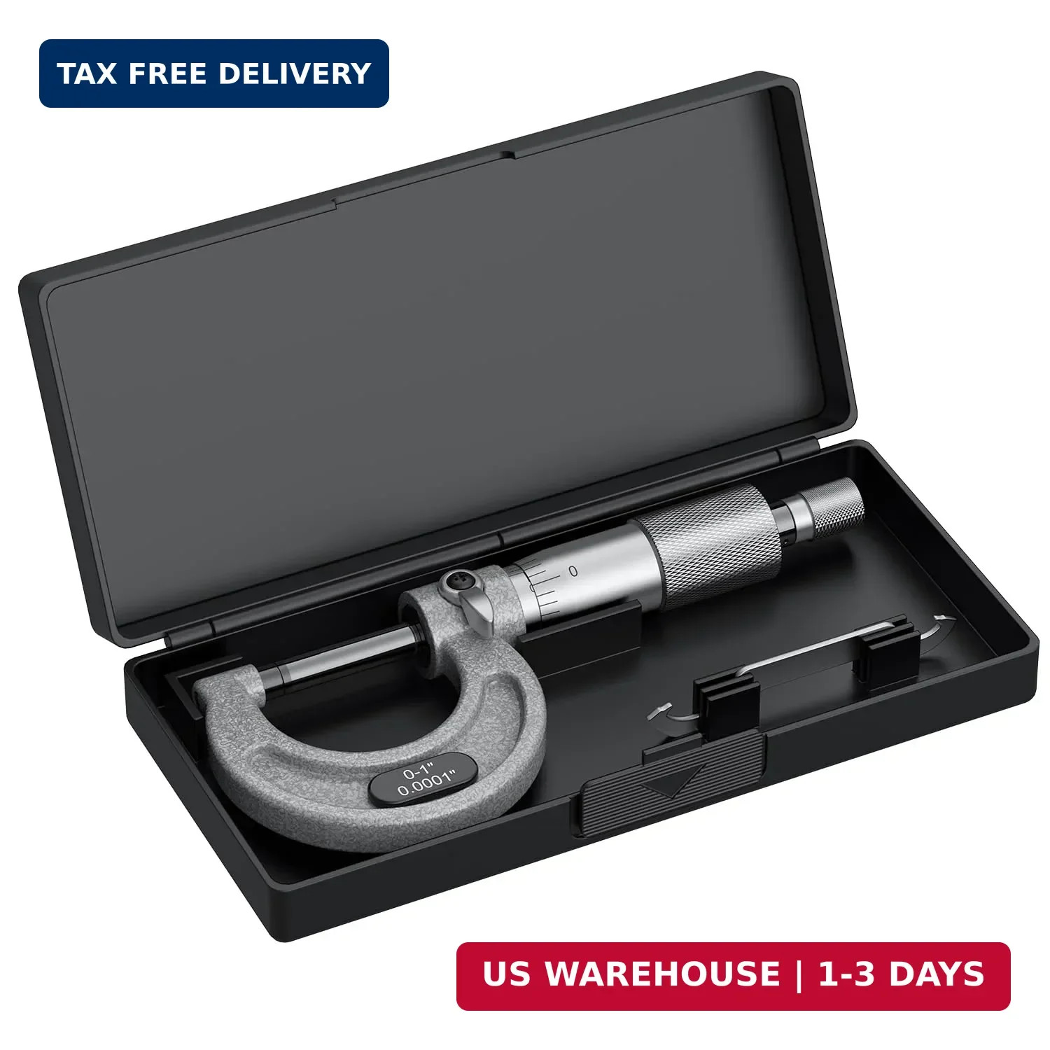 HDLNKAK Outside Micrometer 0-1″, Machinist Micrometer, 0.0001″ Graduation Microm