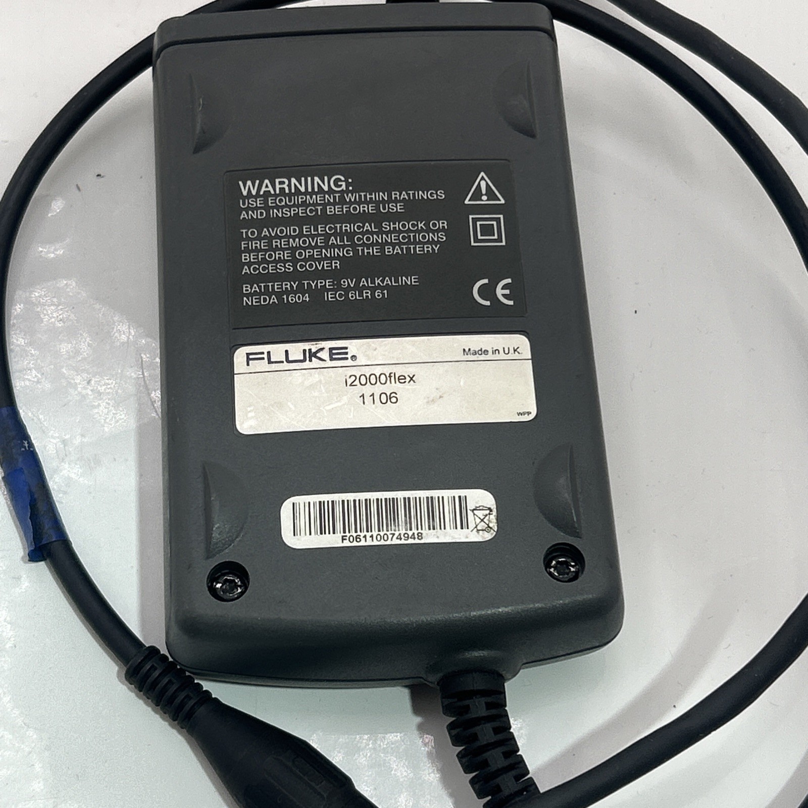 Fluke i2000-Flex Battery Operated Handheld Flexible AC Current Probe Clamp BNC