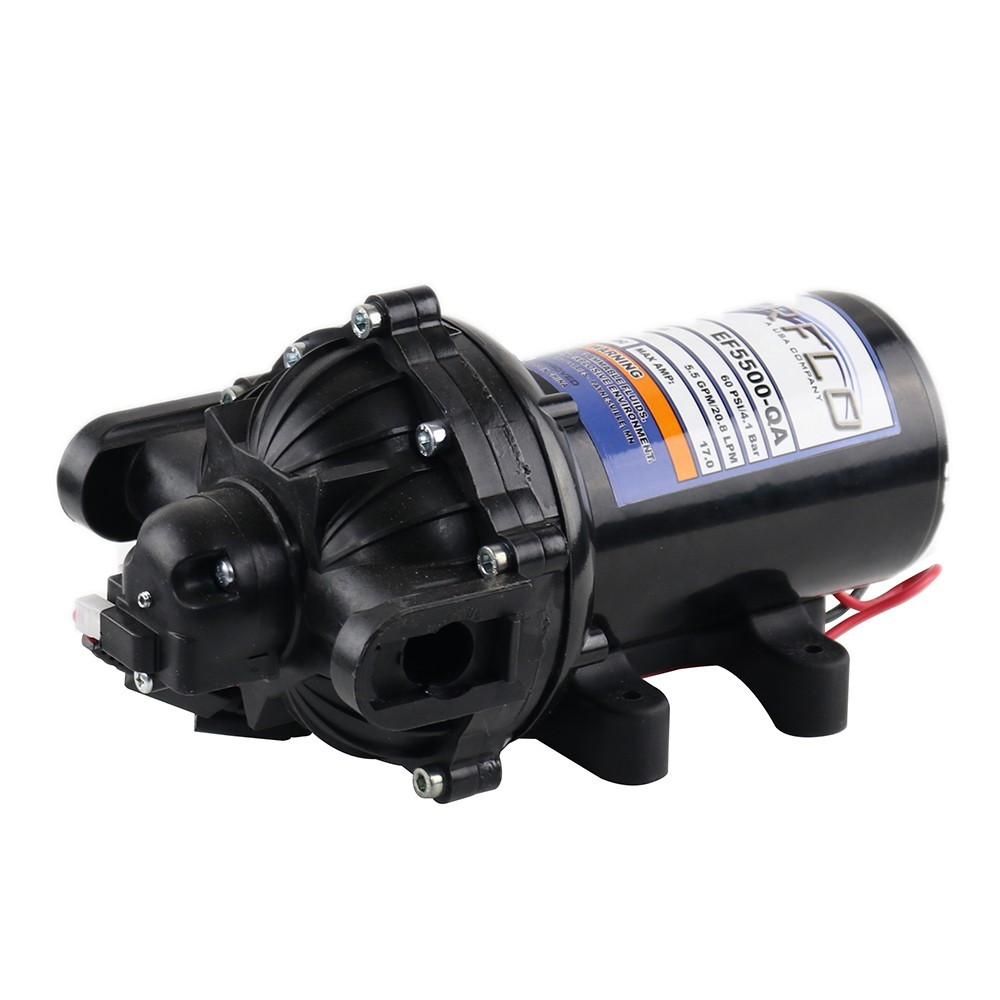Everflo 12V Diaphragm Sprayer Pump – 5.5GPM, 60 PSI, Quick Attach Ports