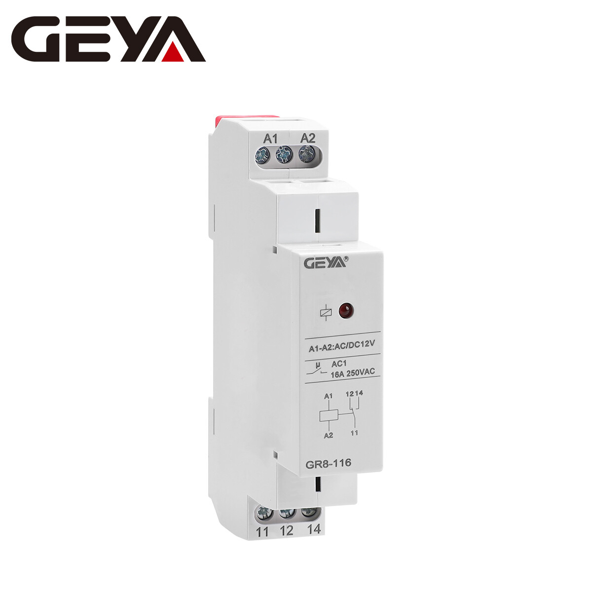 GEYA Auxiliary Relay AC/DC12/24/48/110V AC230V 8/16A Intermediate Module Relay