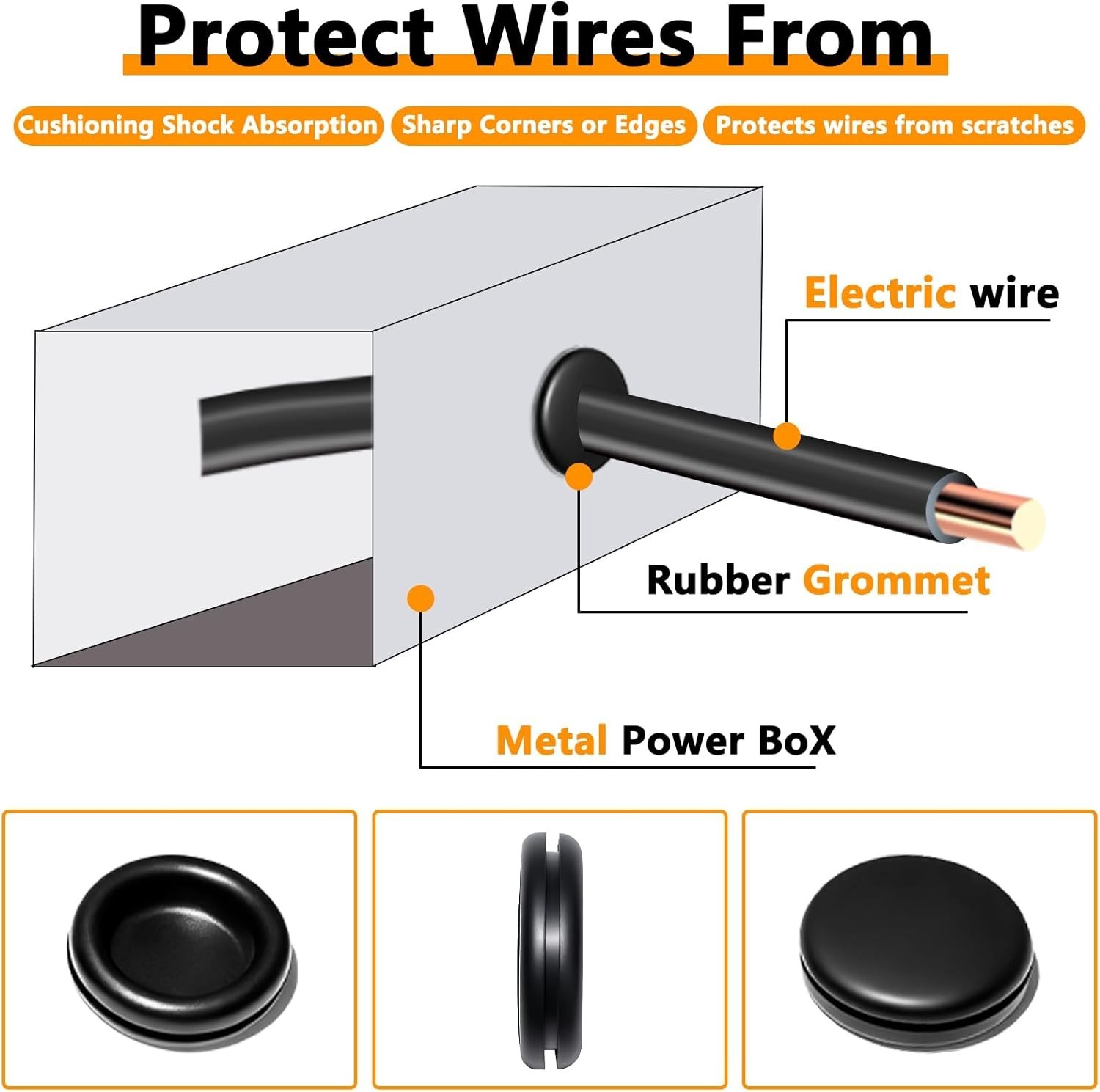 Rubber Grommet Kit 70 Pack – 7 Sizes Firewall Rubber Hole Plugs Rubber Grommets