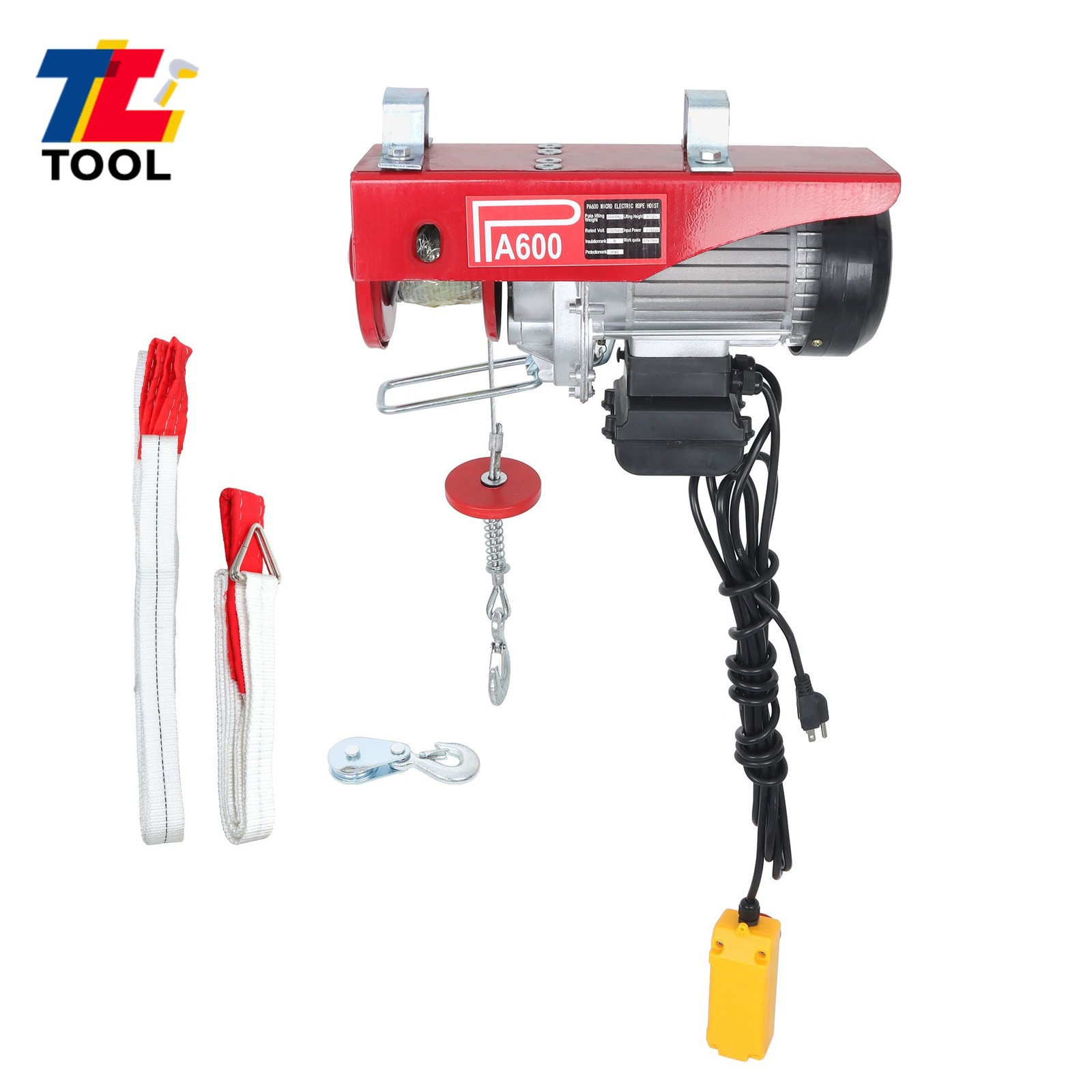 1320lbs/600kg Mini Electric Hoist 14ft Wired Remote Control 110V 1200W