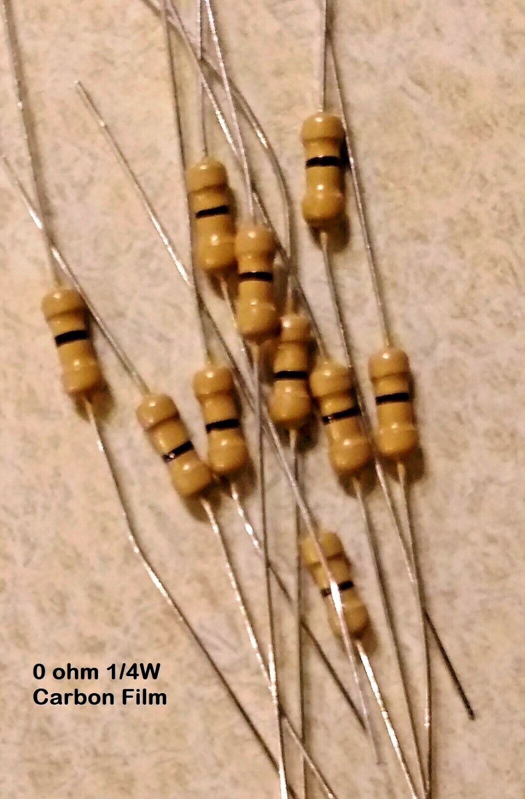 10 pcs 0 ohm 1/4W 0.25W 5% Carbon Film Resistor