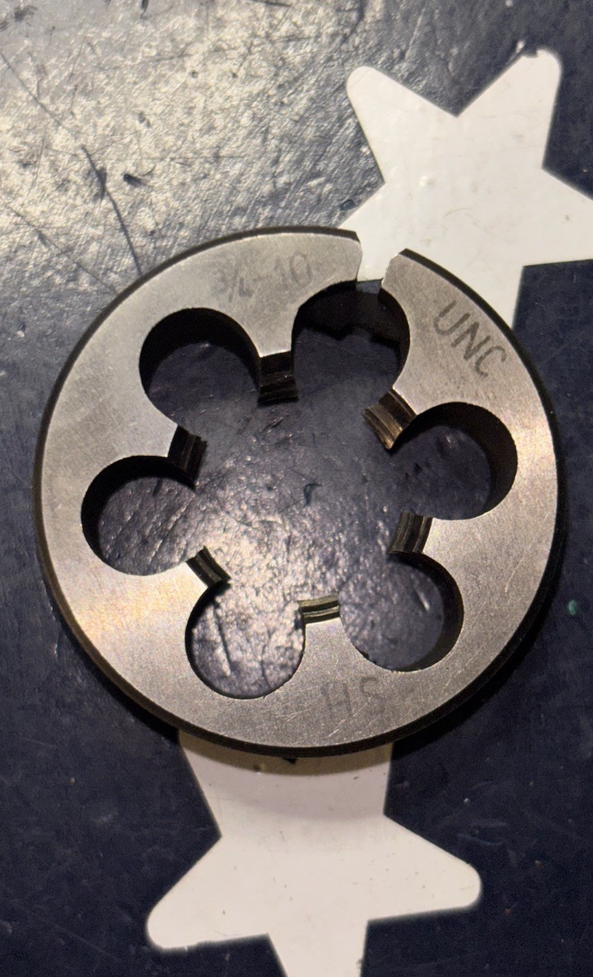 TMX 3/4″-10 Adjustable Round Die 3/4” -10tpi UNC HSS. 1-1/2″ OD
