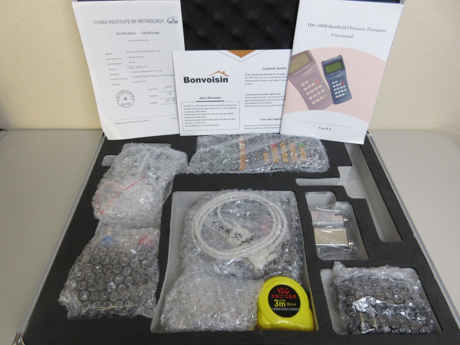 Bonvoisin TDS-100H Handheld Ultrasonic Flowmeter (Brand New)