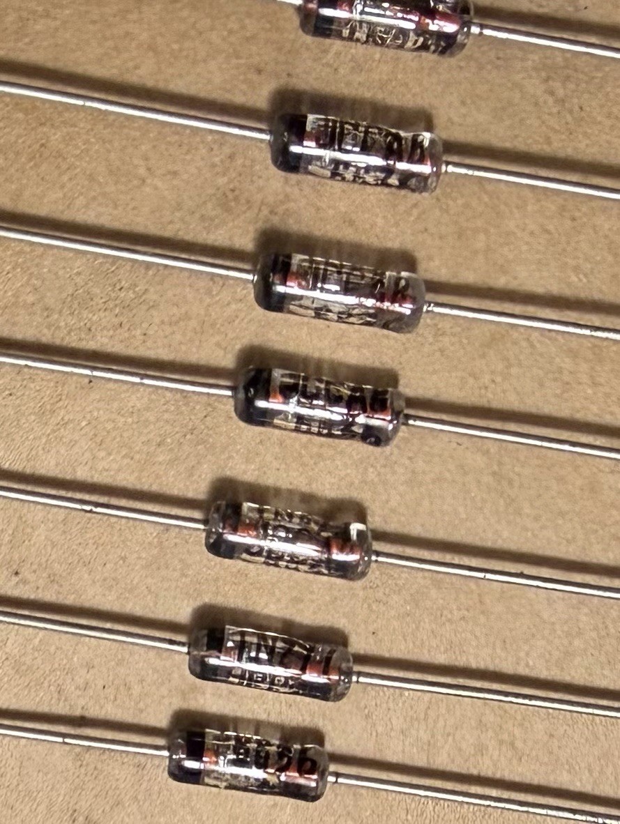 1N277 100V Genuine Vintage Germanium Diodes For Guitar Fuzz Pedals (QTY:10) NOS