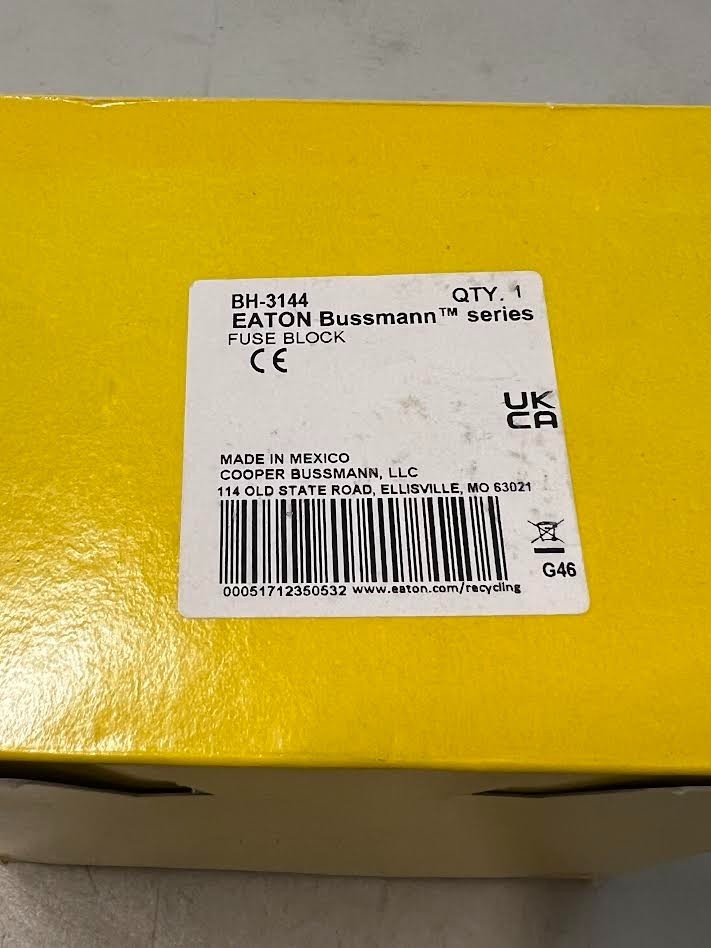 Eaton BH-3144 Modular Fuse Block 0-700A 0-1200V High temp. thermoplastic New NIB