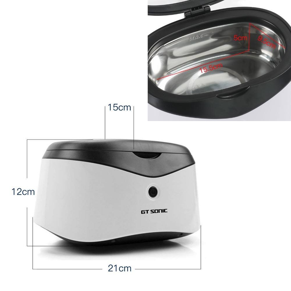 600ml Ultrasonic Cleaner 40kHz w/ Special Tray for Dentures Jewelry Rings