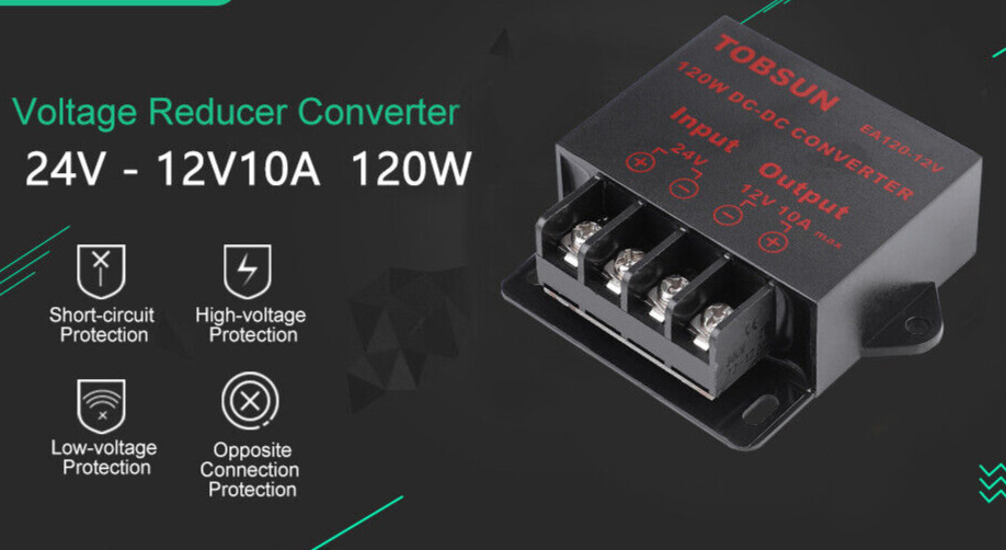DC 24V to DC 12V 10A 120W Step Down Buck Voltage Regulator Power Converter