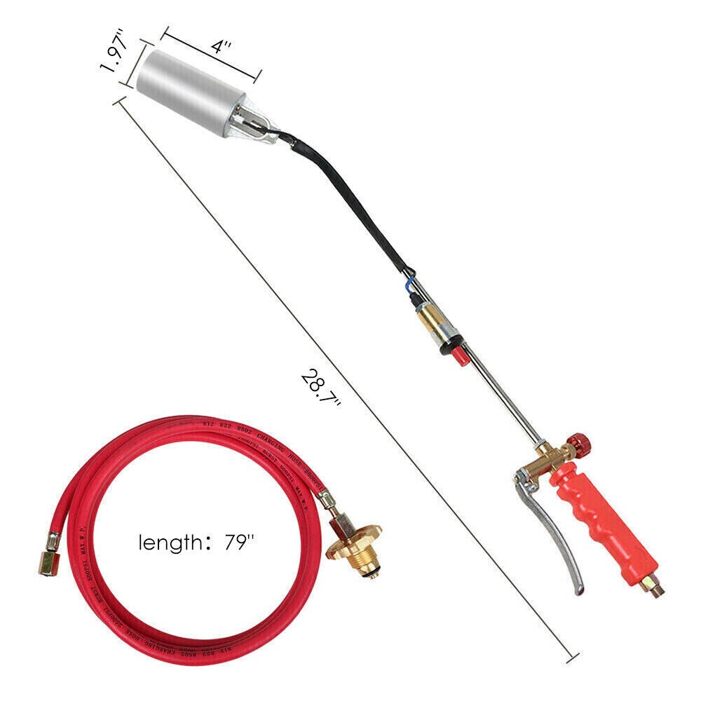 Portable Propane Torch Weed Burner Ice Snow Melter Outdoor Flame Thrower w/ Hose