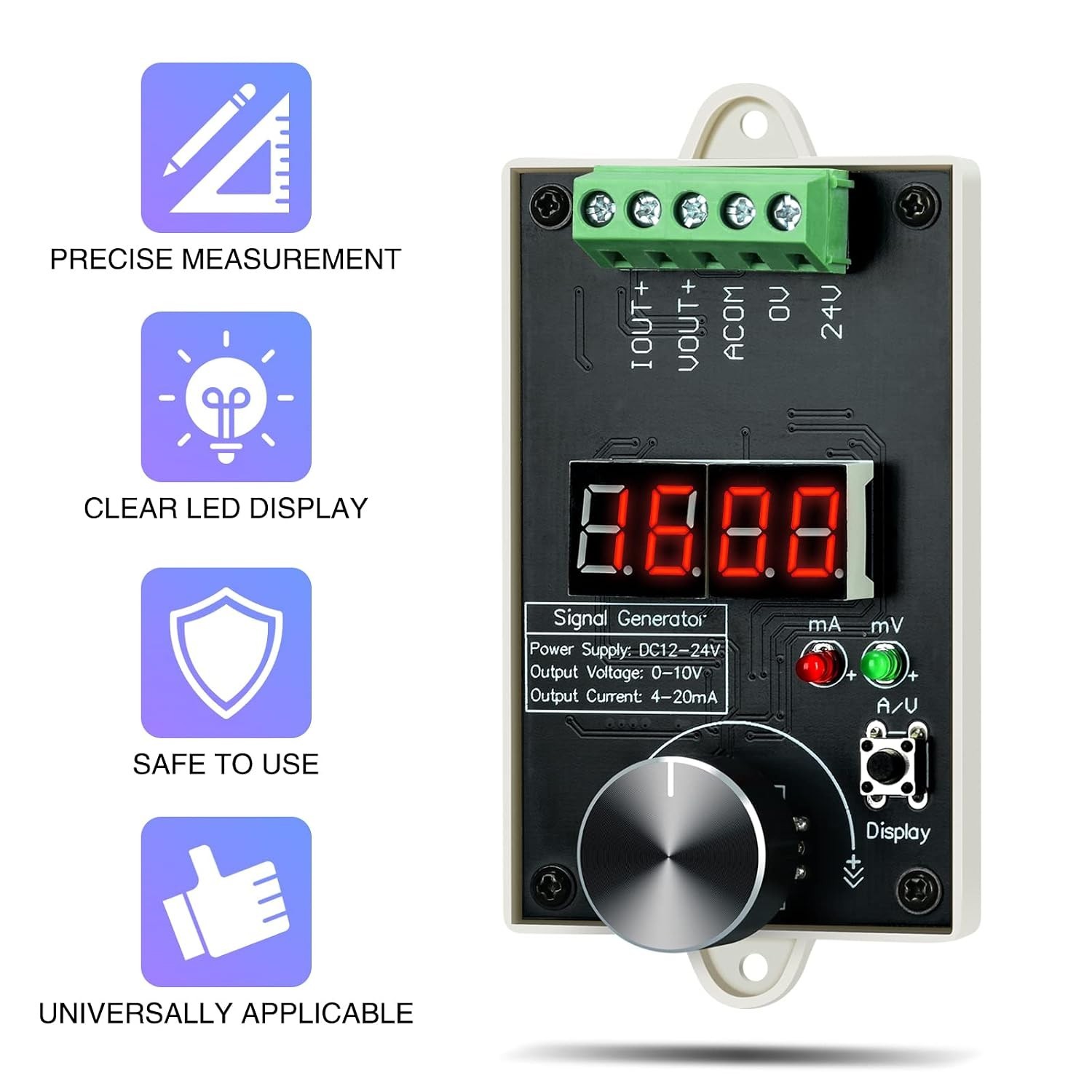 Adjustable Signal Generator, DC 0-10V Current or 4-20mA Voltage with LCD Disp…