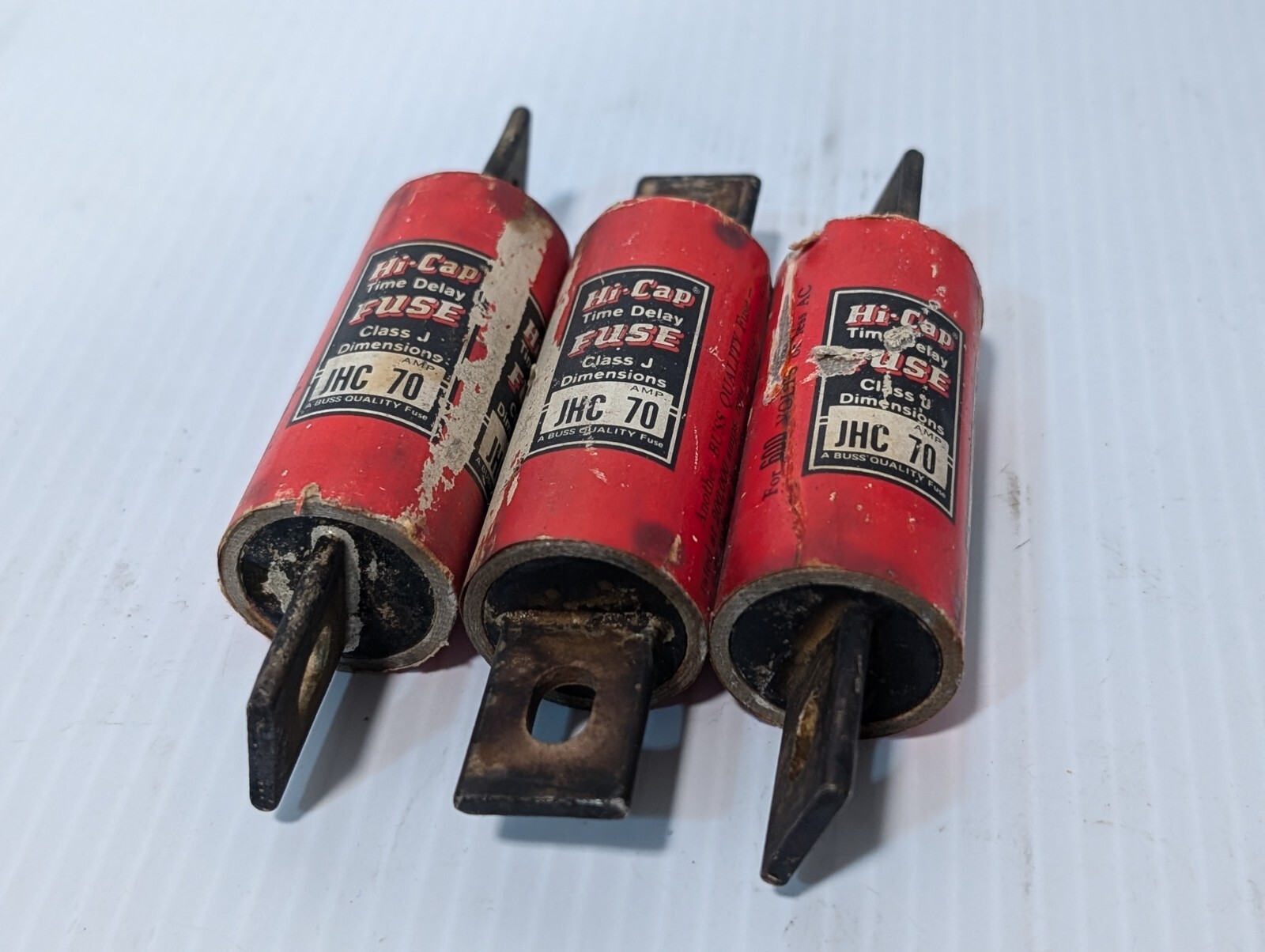 Lot of 3 Bussmann JHC 70 Fuses, 70A, 600VAC – Free Returns