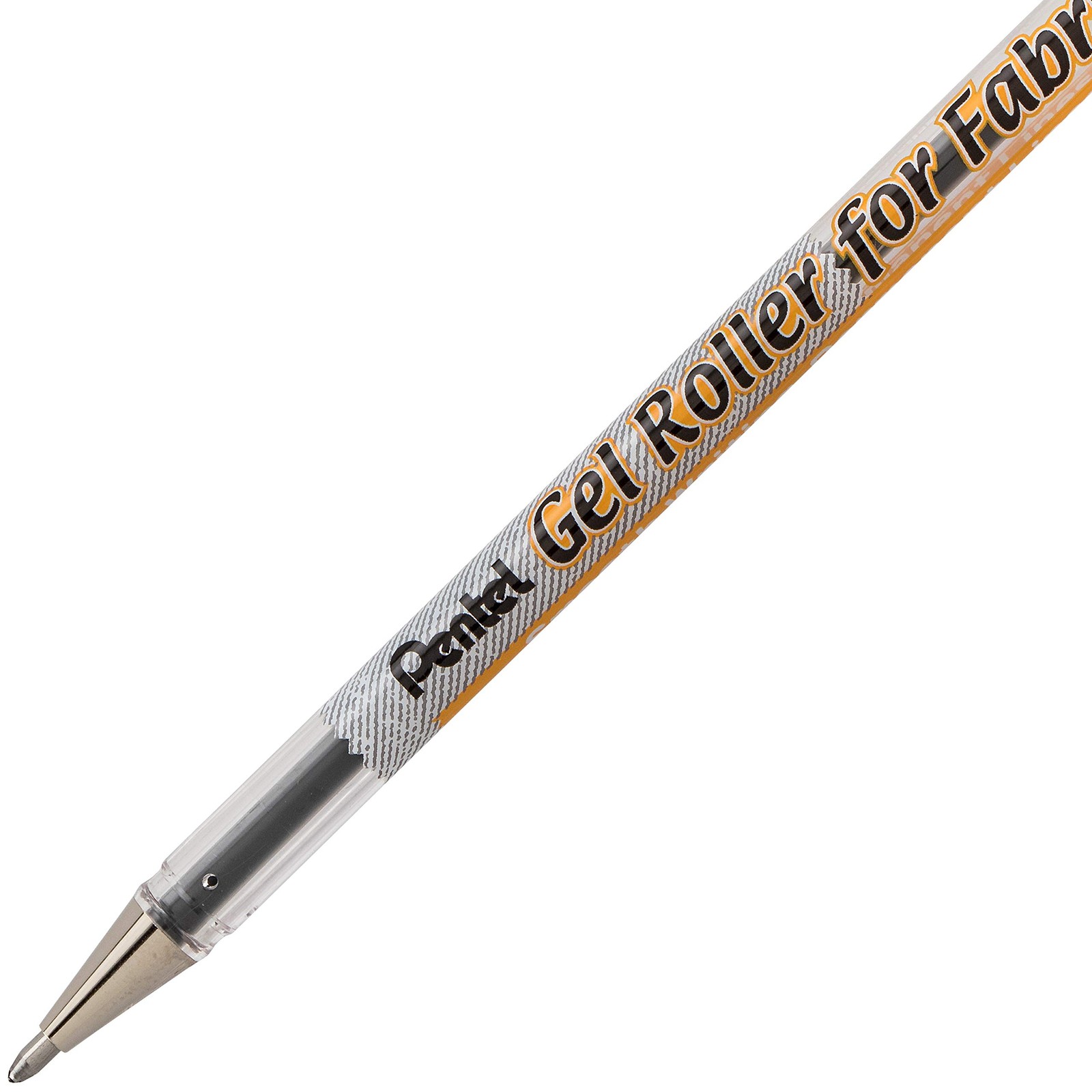 Pentel Arts Gel Roller for Fabric, (1.0mm) Bold 2 Count (Pack of 1), white