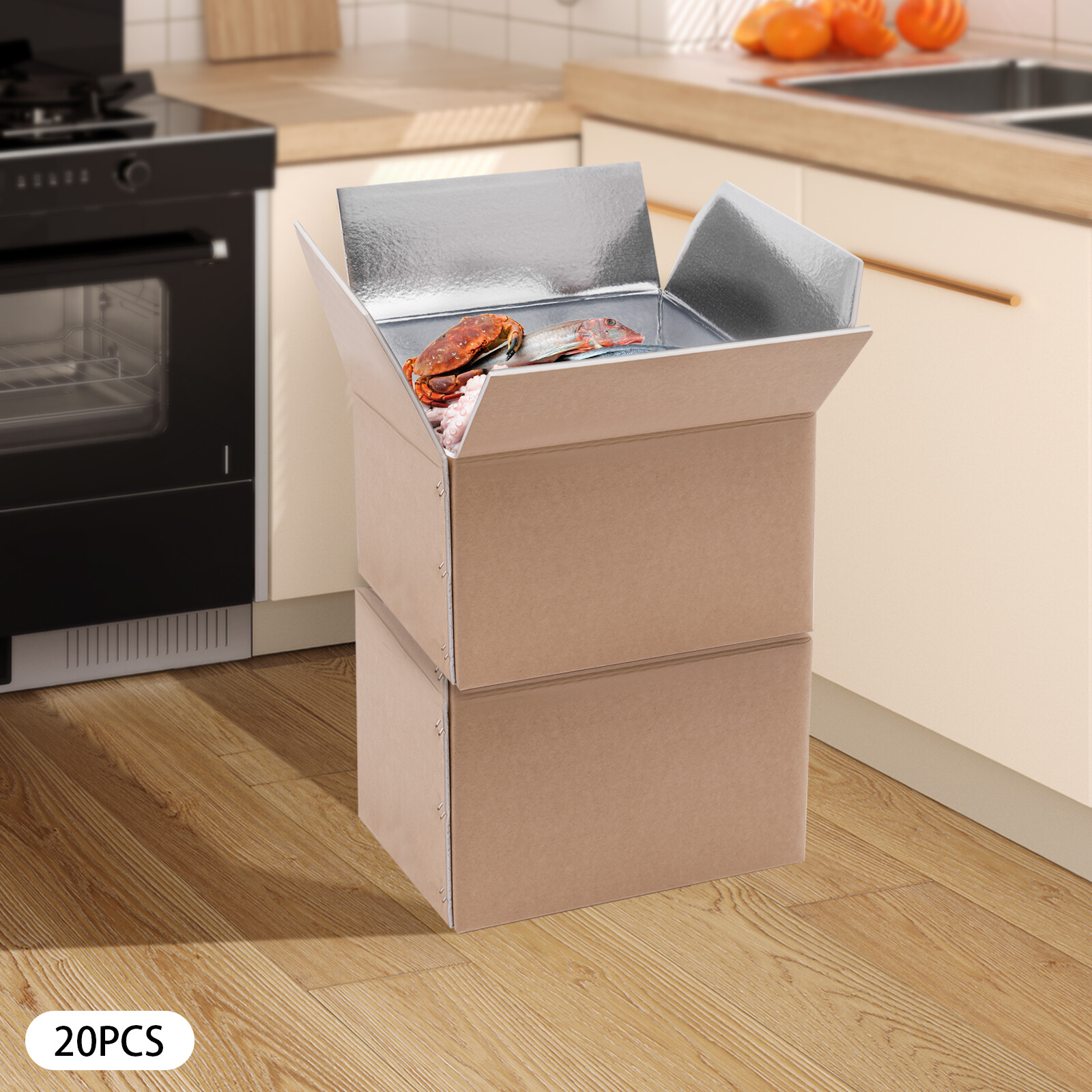 20Pcs 200kg/440lbs Box Insulated Shipping Box Cold Shipping Boxes Cooler Box